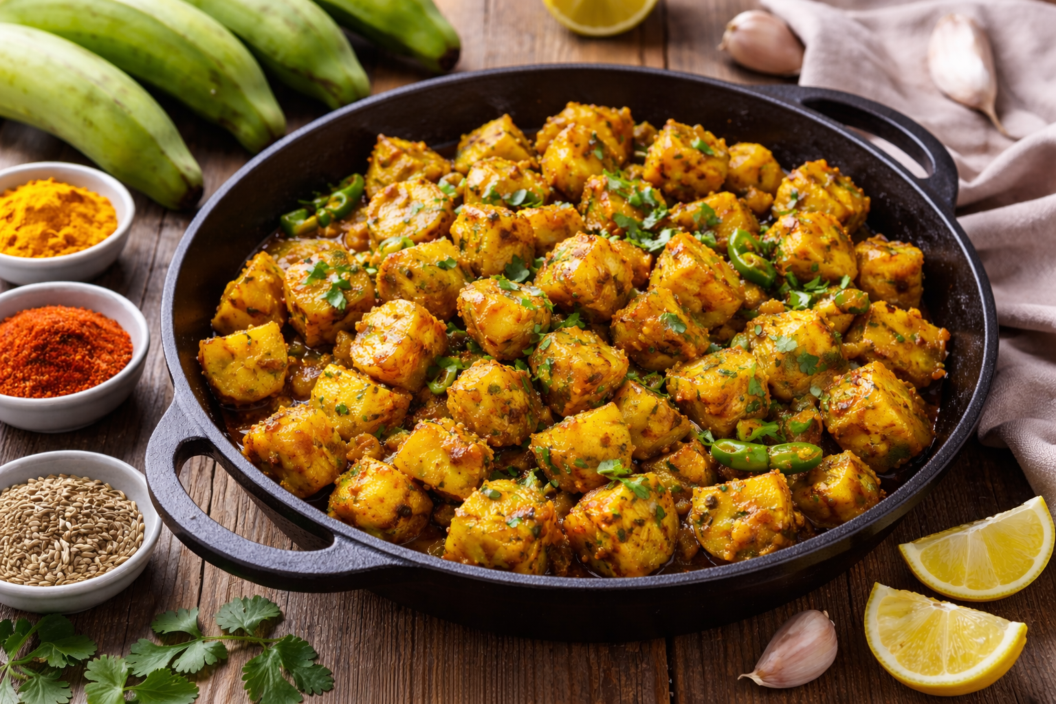 कच्चे केले की सब्जी